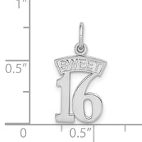 14k White Gold SWEET 16 Charm-WCH25
