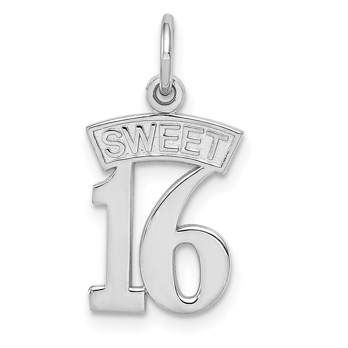 14k White Gold SWEET 16 Charm-WCH25