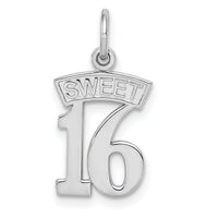 14k White Gold SWEET 16 Charm-WCH25