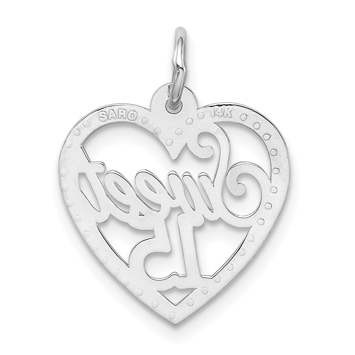 14k White Gold Sweet 15 Charm-WCH27