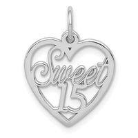 14k White Gold Sweet 15 Charm-WCH27