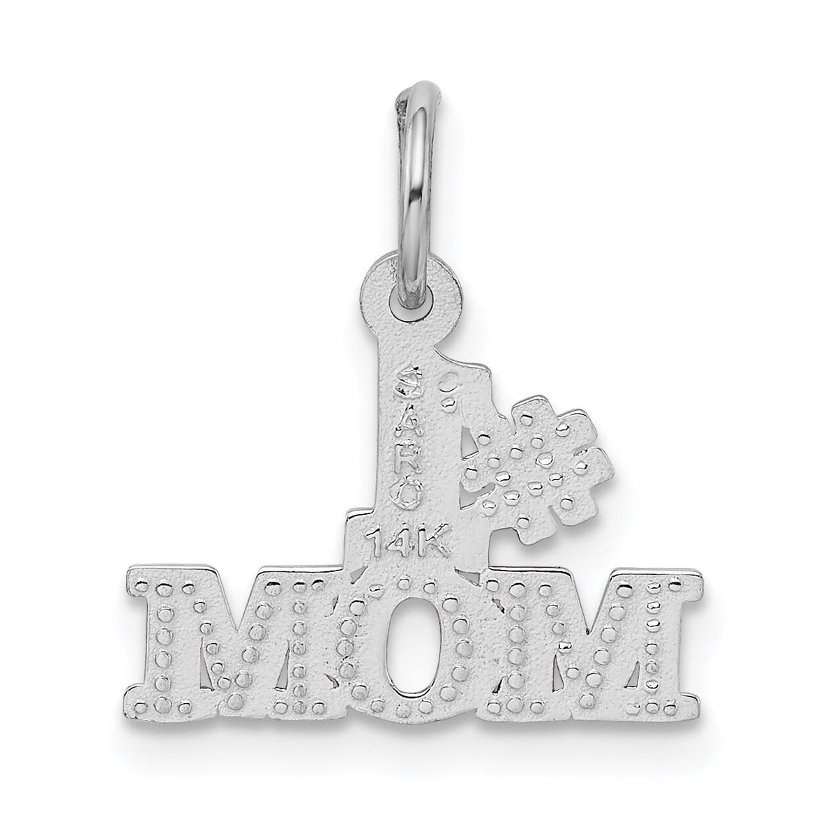 14k White Gold #1 MOM Charm-WCH30