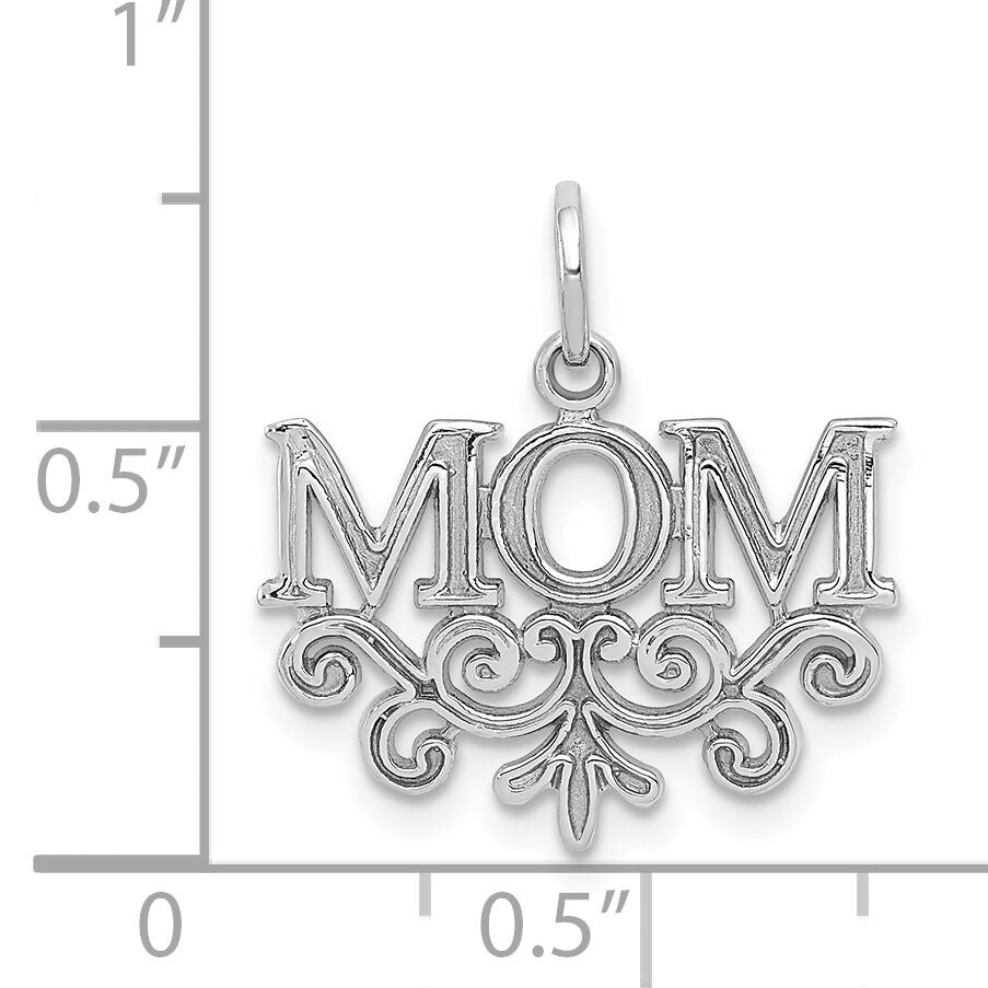 14k White Gold MOM Charm-WCH32