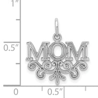14k White Gold MOM Charm-WCH32