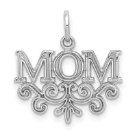 14k White Gold MOM Charm-WCH32