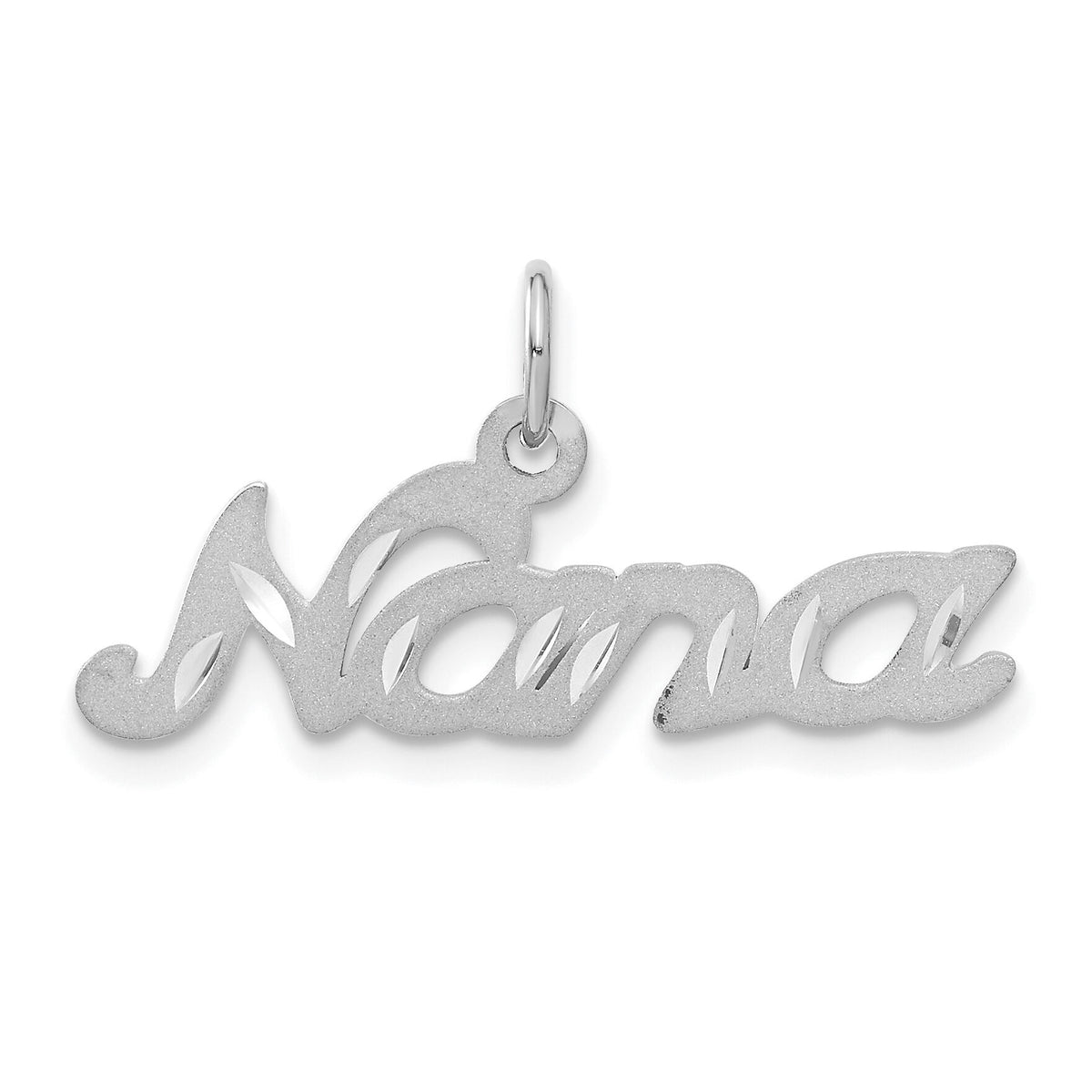 14k White Gold Satin NANA Charm-WCH41