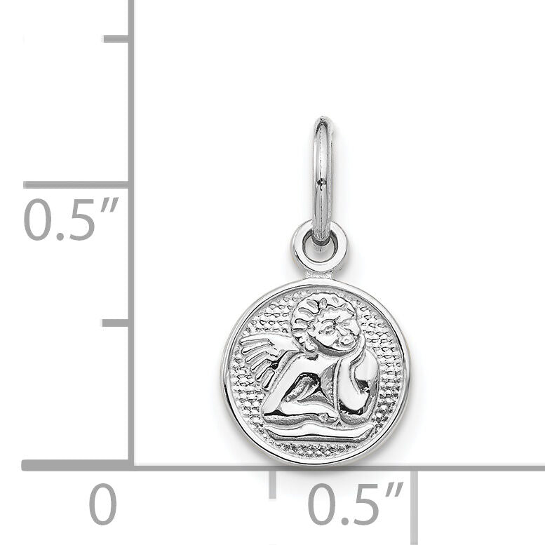 14k White Gold Small Polished Angel Charm-WCH47