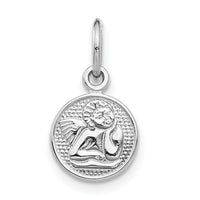 14k White Gold Small Polished Angel Charm-WCH47