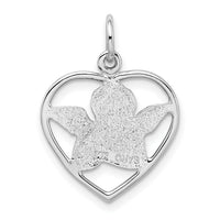 14k White Gold Angel in Heart Charm-WCH51