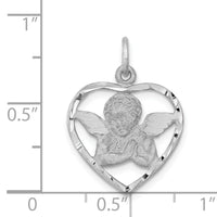 14k White Gold Angel in Heart Charm-WCH51