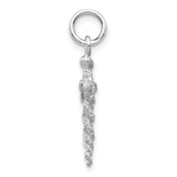 14k White Gold 3-D Caduceus Charm-WCH56