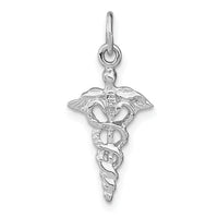 14k White Gold 3-D Caduceus Charm-WCH56