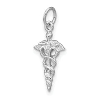 14k White Gold 3-D Caduceus Charm-WCH56