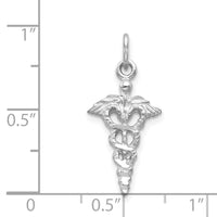 14k White Gold 3-D Caduceus Charm-WCH56