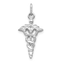 14k White Gold 3-D Caduceus Charm-WCH56