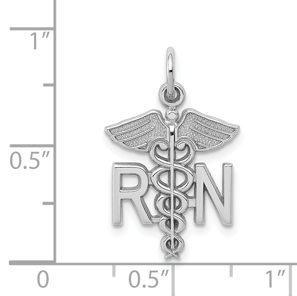 14k White Gold RN Registered Nurse Charm-WCH57