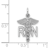 14k White Gold RN Registered Nurse Charm-WCH57