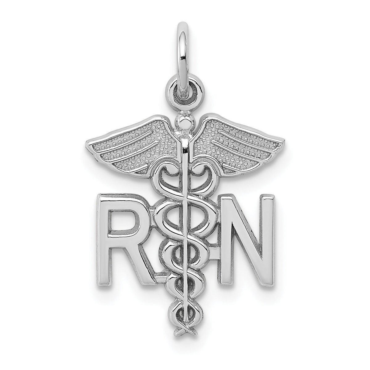 14k White Gold RN Registered Nurse Charm-WCH57