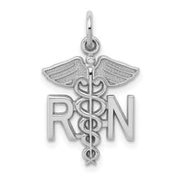 14k White Gold RN Registered Nurse Charm-WCH57