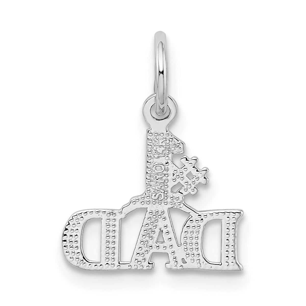 14k White Gold #1 DAD Charm-WCH66