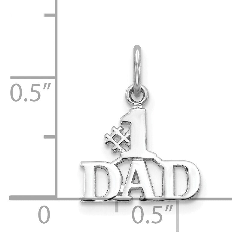 14k White Gold #1 DAD Charm-WCH66