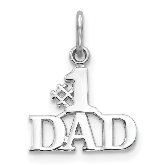 14k White Gold #1 DAD Charm-WCH66
