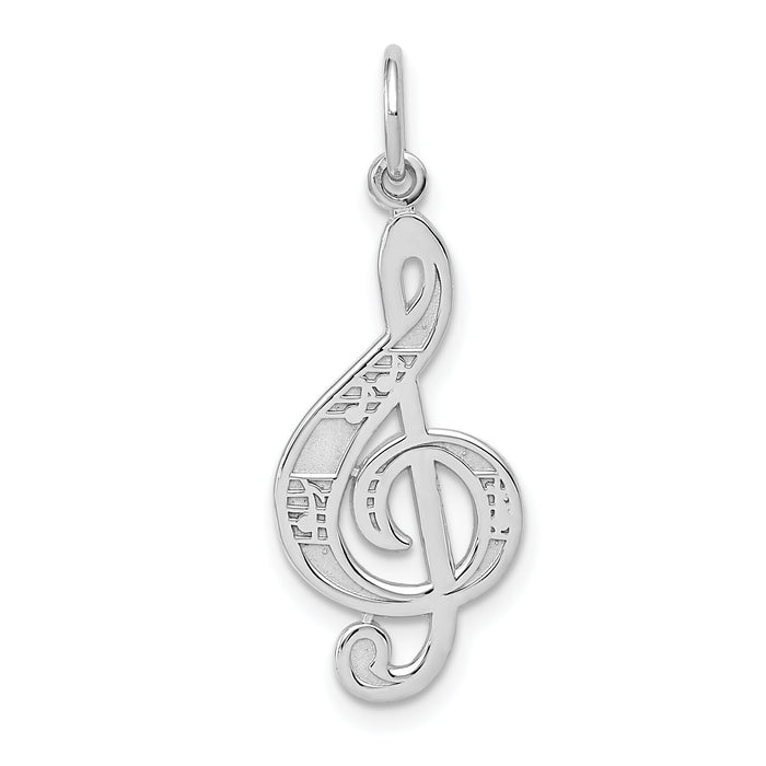 14K White Gold Treble Clef Charm-WCH72