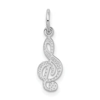 14k White Gold Treble Clef Charm-WCH73