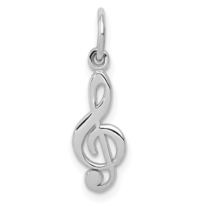 14k White Gold Treble Clef Charm-WCH73