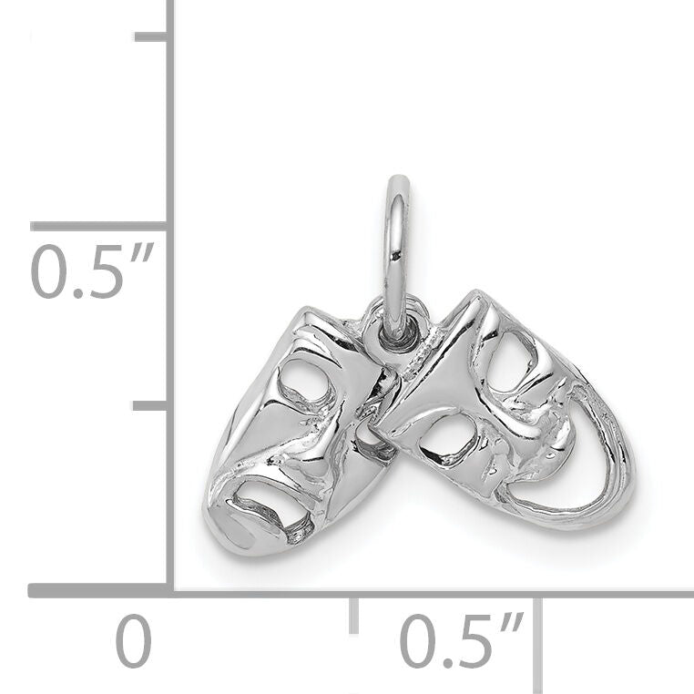 14k White Gold Comedy/Tragedy 2-Piece Charm-WCH77