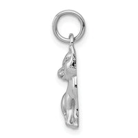 14k White Gold Cat Charm-WCH92