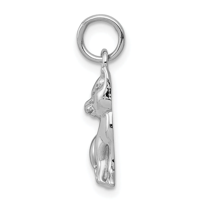 14k White Gold Cat Charm-WCH92