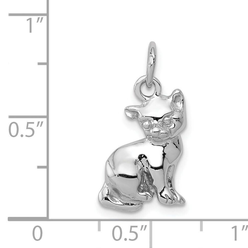 14k White Gold Cat Charm-WCH92