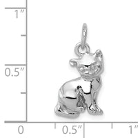 14k White Gold Cat Charm-WCH92