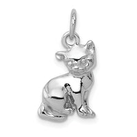 14k White Gold Cat Charm-WCH92