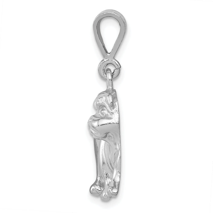 14k White Gold Bulldog Pendant-WCH95