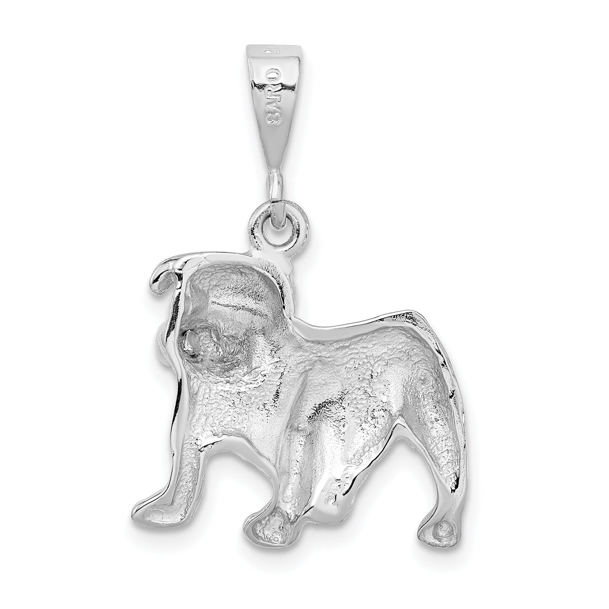 14k White Gold Bulldog Pendant-WCH95