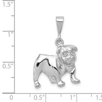 14k White Gold Bulldog Pendant-WCH95
