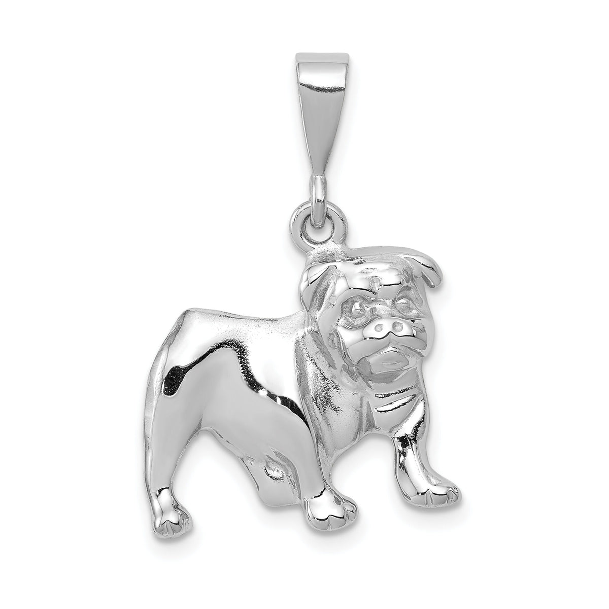 14k White Gold Bulldog Pendant-WCH95