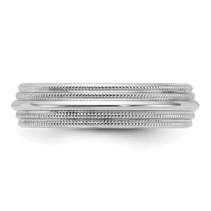 14KW 5mm Double Milgrain Comfort Fit Band-WDMC050