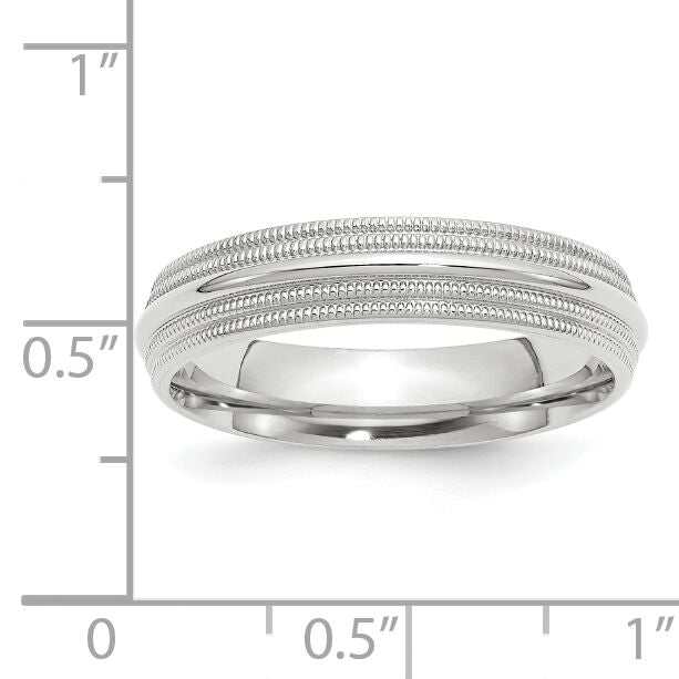 14KW 5mm Double Milgrain Comfort Fit Band-WDMC050