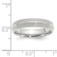 14KW 5mm Double Milgrain Comfort Fit Band-WDMC050