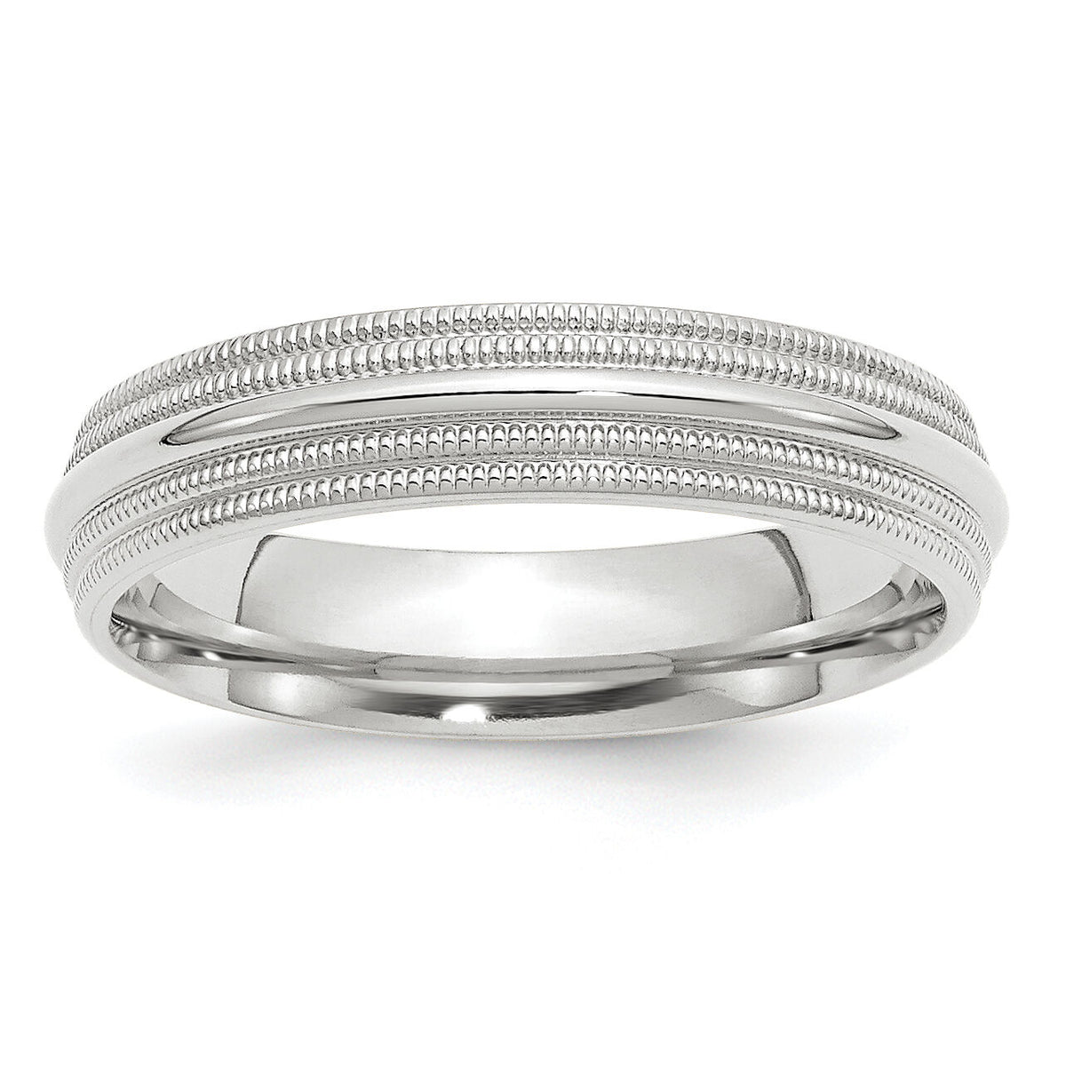 14KW 5mm Double Milgrain Comfort Fit Band-WDMC050