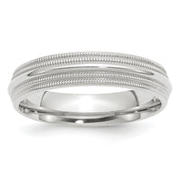 14KW 5mm Double Milgrain Comfort Fit Band-WDMC050