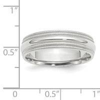 14KW 6mm Double Milgrain Comfort Fit Band-WDMC060