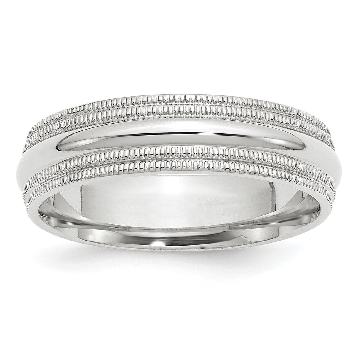 14KW 6mm Double Milgrain Comfort Fit Band-WDMC060