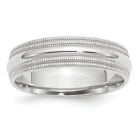 14KW 6mm Double Milgrain Comfort Fit Band-WDMC060