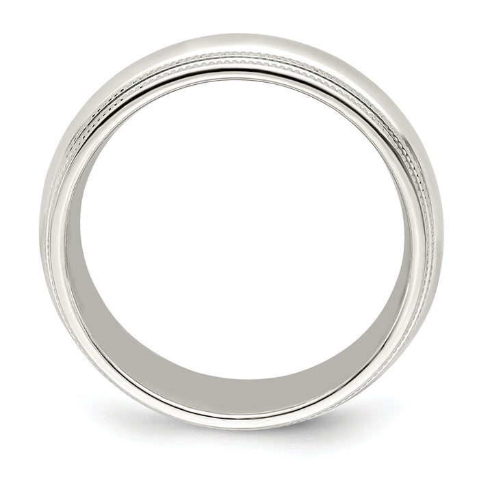 14KW 7mm Double Milgrain Comfort Fit Band-WDMC070