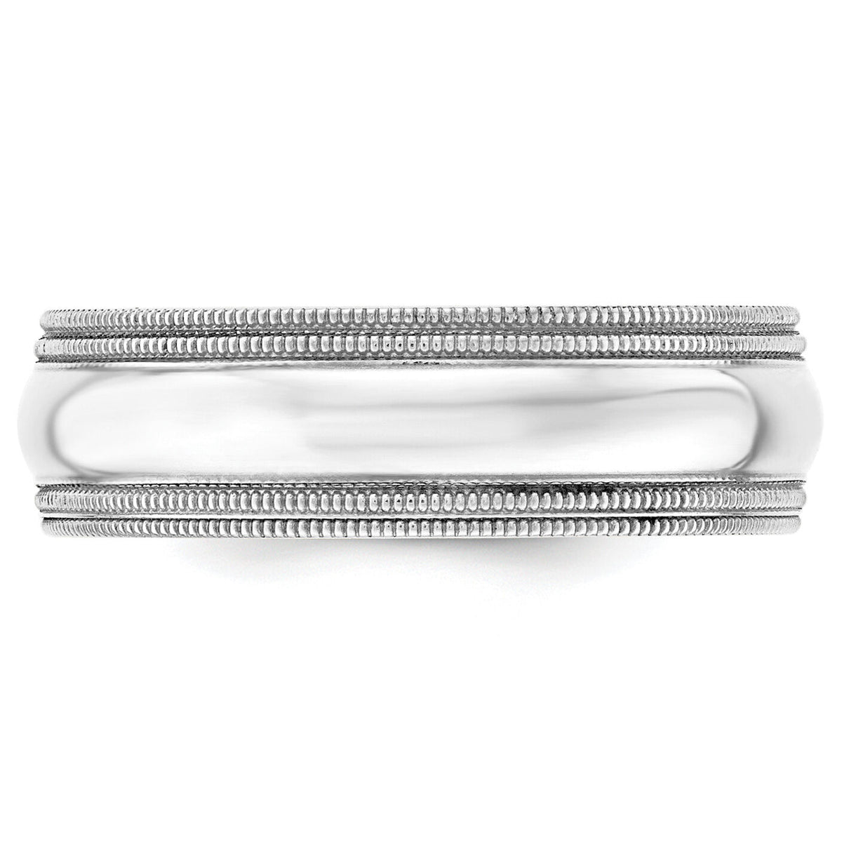 14KW 7mm Double Milgrain Comfort Fit Band-WDMC070