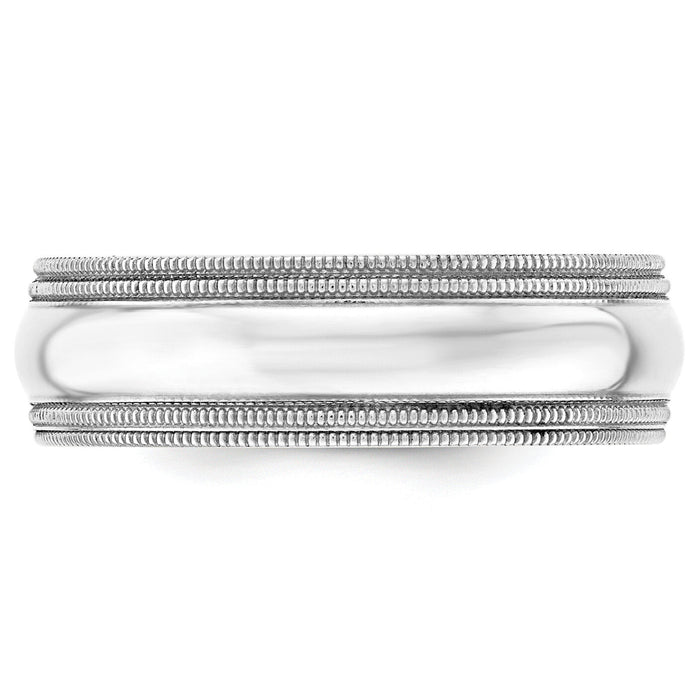 14KW 7mm Double Milgrain Comfort Fit Band-WDMC070